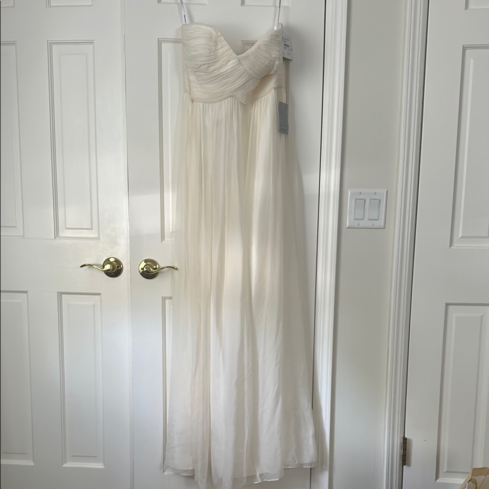 Donna Morgan - Cream Strapless Gown - Bridesmaid, Prom, Wedding